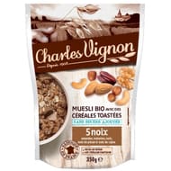Charles Vignon muesli bio céréales toastées 5 noix doypack 350 g