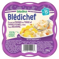 Bledina blédichef écrasé de pomme de terre choux fleurs crème béchamel dès 15 mois 250g