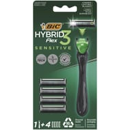 Bic flex 3 hybrid sensitive rasoir pour homme + 4 recharges
