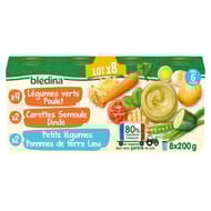 Bledina pots légumes poulet carottes dinde pommes de terre colin 8x200g