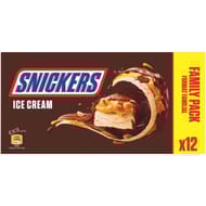 Snickers barre glacée cacahuètes et caramel format famillial x12 547g