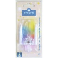 Chiffre plastique avec led N°4 et 4 bougies blanches