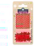 20 bougies et 20 bobèches Rouge