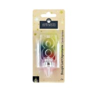 Chiffre plastique avec led N°8 et 4 bougies blanches