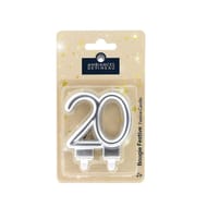 Bougie chiffre dorure or ou argent 20 ans