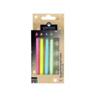 Maxi bougies x4 colorees a flamme de couleurs