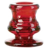 Bougeoir urne rouge pour bougie droite