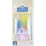 Chiffre plastique avec led N°1 et 4 bougies blanches