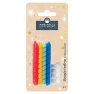 8 bougies torsadées gros diamètre coloris assortis