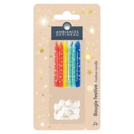 12 bougies "Joyeux Anniversaire" coloris assortis