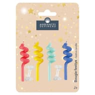 4 bougies "pailles" coloris assortis