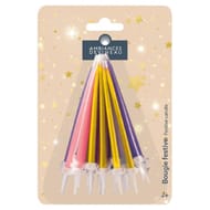 20 bougies mini-fleurs Rouge, Orange, Jaune, Blanc