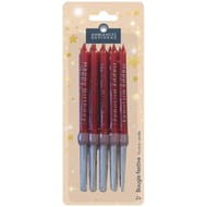 10 bougies cérémonie Rouge sérigraphie "Happy Birthday" et longues bobèches