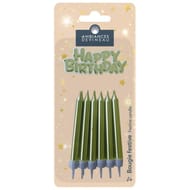 12 bougies laquées et plaque "Happy birthday" Or