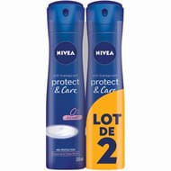 Nivea déodorant atomiseur femme protect&care 2x200ml