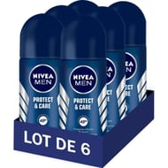 Nivea déodorant bille homme protect & care lot x6 50ml