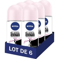 Nivea déodorant bille femme black & white original lot 6 50ml