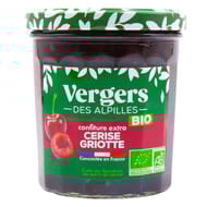 Verger des Alpilles confiture extra vergers bio cerise griotte 370g