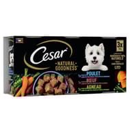 Cesar natural goodness boites en terrines pour chien adulte 3 variétés