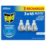 Raid recharge liquide pour diffuseur électrique 45 nuits x3