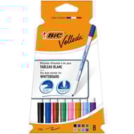 BIC Velleda 1721 Feutres pour Tableau Blanc Effaçables à Sec Pointe Conique Fine - Couleurs Assortie