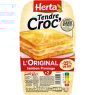 Herta Croque Monsieur sel réduit jambon fromage sans nitrite x2 200g