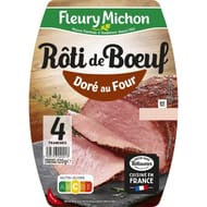 Fleury Michon rôti de boeuf cuit doré au four 4 tranches 120g
