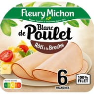 Fleury Michon blanc de poulet à la broche 6 tranches fines 180g