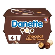 Danette pop 3 chocos et billes soufflées 4x117g