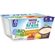 Nestlé p'tit brassé bio végétal lait de coco pomme ananas dès 6 mois 4x90g