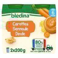 Bledina pots carottes semoule dinde 2x200g