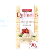 Raffaello tablette chocolat blanc fourrée noix de coco et amande 90g