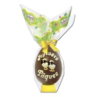Rohan oeuf flamme chocolat lait décoré oies et joyeuses pâques x1-600g