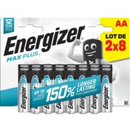 Energizer pack 2x8 piles alcalines max plus AA
