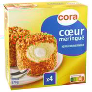 Cora 4 dômes vanille coeur de meringue 270g