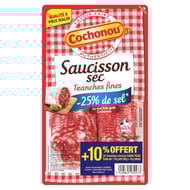 Cochonou saucisson sec -25%sel tranches fines +10% offert 110g