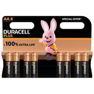 Duracell piles plus 100% aa x8 special offert 198g