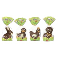 Rohan lapin ou canard ou poule en chocolat au lait décorés x1-125g