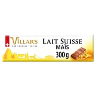 Villars tablette chocolat lait maïs 300g