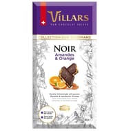 Villars tablette noir amandes orange 180g