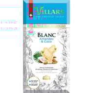 Villars tablette chocolat blanc amandes coco 180g