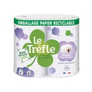 Le tréfle papier toilette maxi douceur fleur de coton 4=6