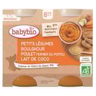 Baby bio pot de legumes boulghour poulet lait de coco des 8 mois 2x200g