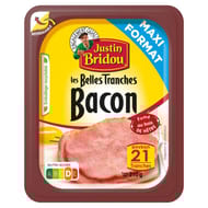 Justin Bridou les belles tranches bacon fumé au bois de hêtre environ 21 tranches 210g maxi format