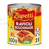 Zapetti ravioli sauce bolognaise riche en boeuf - blé complet - viande francaise - plat cuisiné 800g
