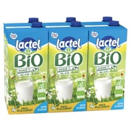 Lactel lait uht bio demi écrémé brique 6x1l