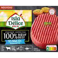 Isla Délice steak haché halal 100% boeuf 5% mg 4x80g
