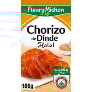 Fleury michon chorizo de dinde halal tranché 100g