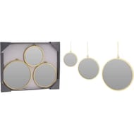 Set 3 miroirs ronds dore