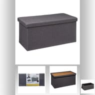 Coffre banc pliable gris foncé